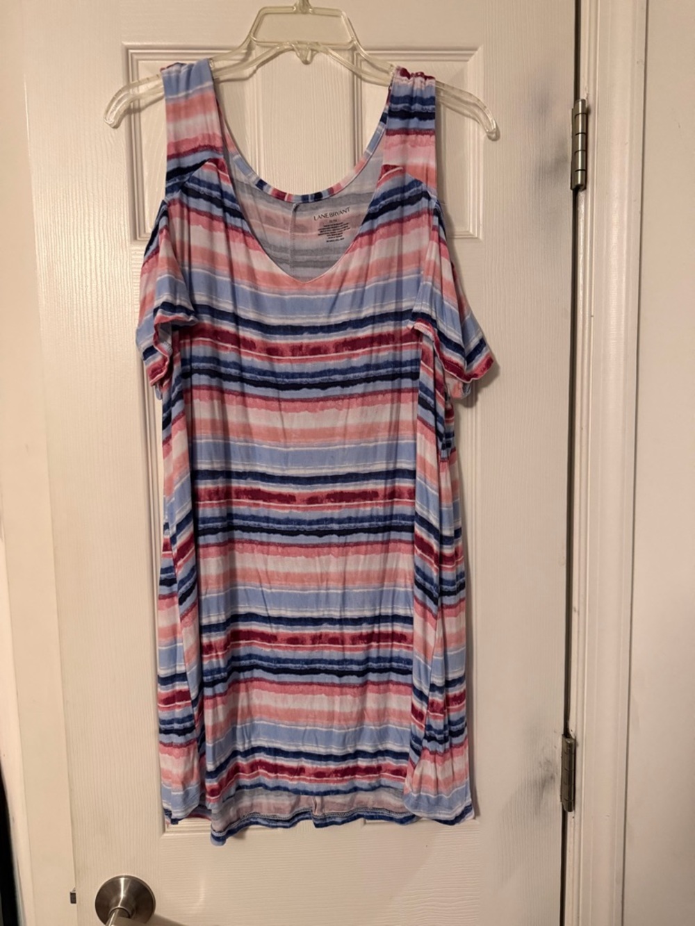 Lane Bryant Multicolor Tie-Dye Cold Shoulder Top
